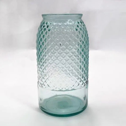 Recycled Glass Vase - tall clear