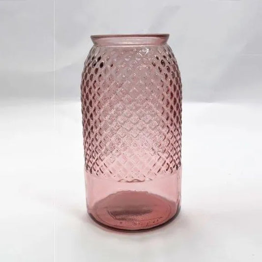 Recycled Glass Vase - tall pink